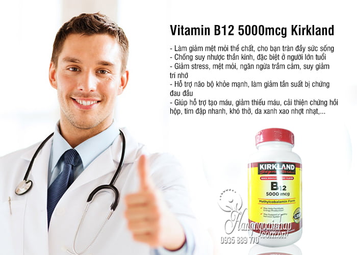 Vitamin B12 5000mcg Kirkland 300 viên của Mỹ chính hãng 4