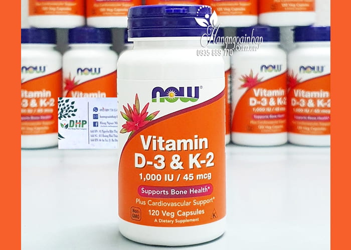 Vitamin D3 K2 Now 120 viên của Mỹ hỗ trợ xương chắc khỏe 89