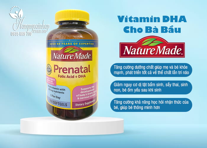 Vitamin DHA Nature Made Mỹ 150 Viên Bổ Sung DHA Cho Bà Bầu 8