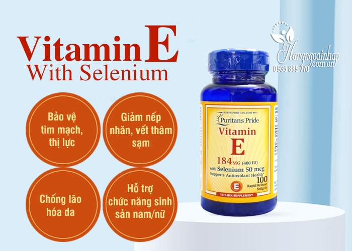 Vitamin E 184mg With Selenium 50mcg Puritans Pride 5
