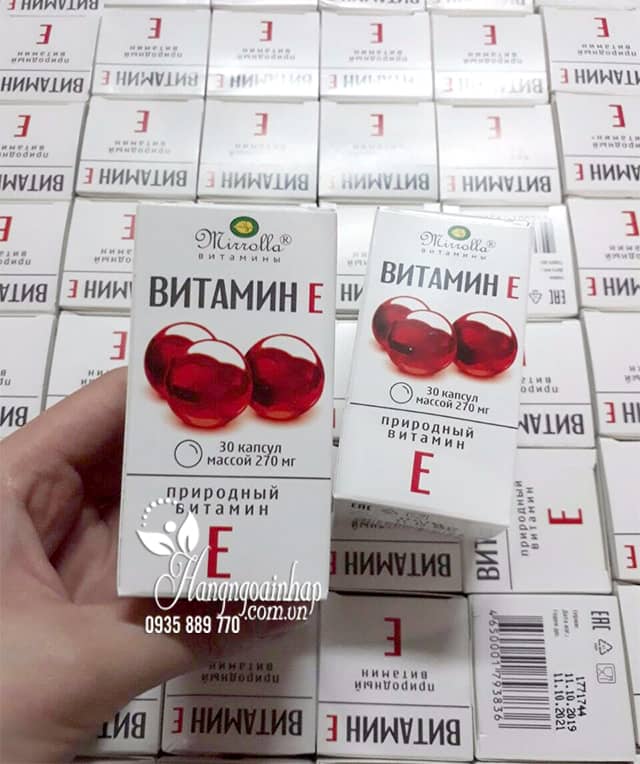 Vitamin E 270mg Mirrolla của Nga hộp 30 viên 8