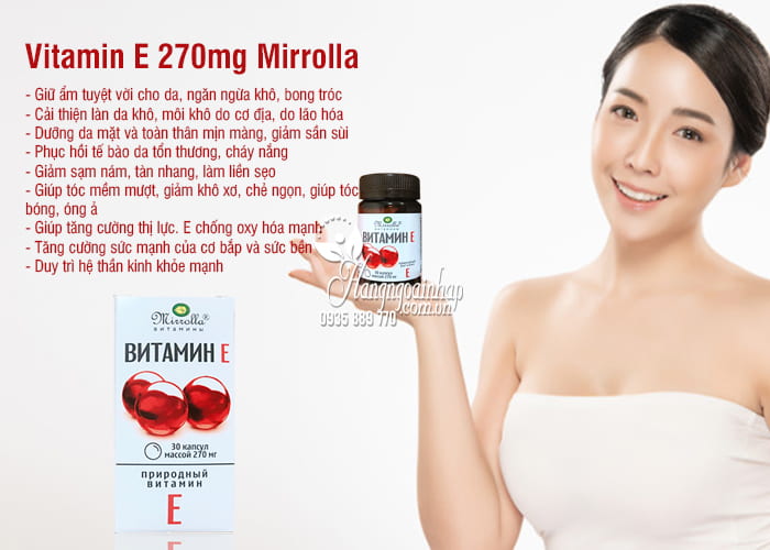 Vitamin E 270mg Mirrolla của Nga hộp 30 viên 4