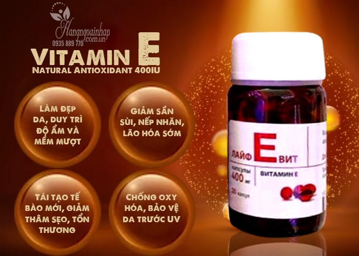 Vitamin E Natural Antioxidant 400IU 30 viên của Nga 5