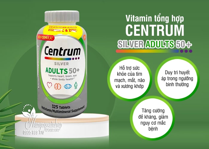 Vitamin tổng hợp Centrum Silver Adults 50+ 325 viên của Mỹ 45
