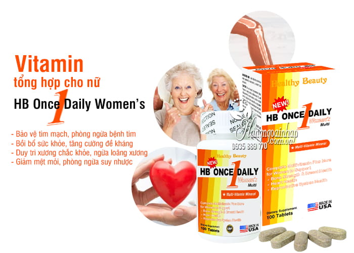 Vitamin tổng hợp cho nữ HB Once Daily Women’s 100 viên Mỹ 7