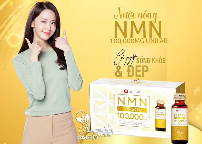 Nước uống NMN 100000mg Unilab của Nhật Bản hộp 10 chai 12