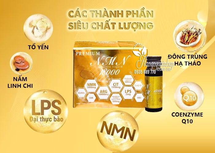 Nước uống NMN Quattro Liquid 18000 của Nhật Bản 10 chai 47