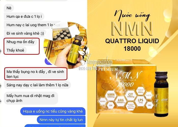 Nước uống NMN Quattro Liquid 18000 của Nhật Bản 10 chai 88