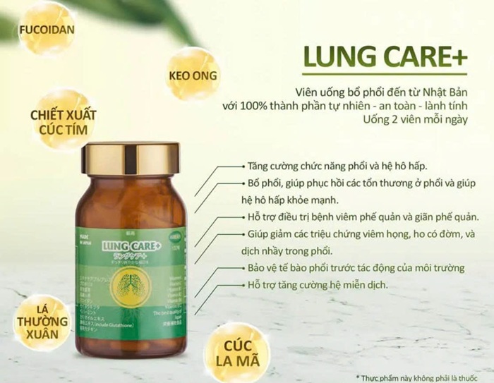 Viên uống bổ phổi Lung Care+ Jpanwell của Nhật thành phần