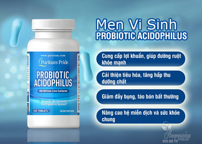 Men vi sinh Probiotic Acidophilus 100 viên Puritan Pride 8