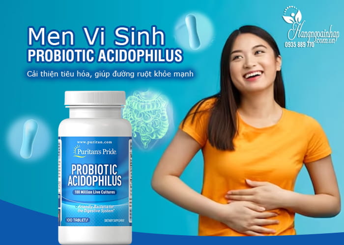 Men vi sinh Probiotic Acidophilus 100 viên Puritan Pride 4