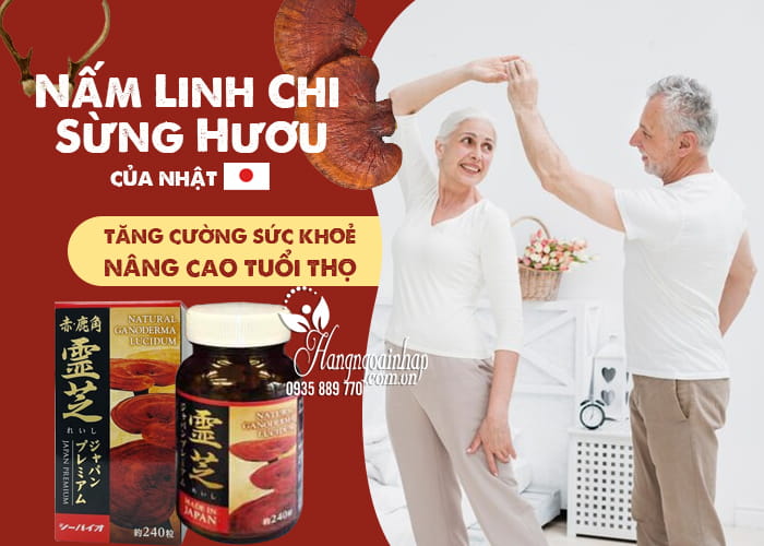 Nấm Linh Chi Sừng Hươu Nhật Bản Chính Hãng Hộp 240 Viên 12