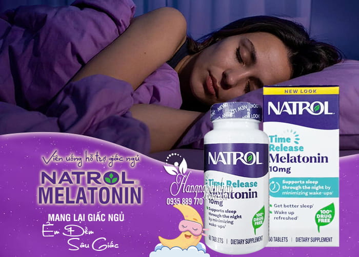 Viên uống hỗ trợ giấc ngủ Natrol Time Release Melatonin 10mg của Mỹ 12