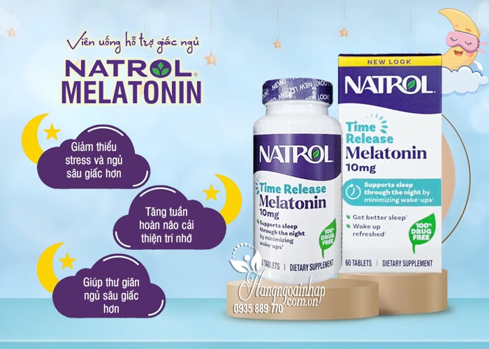 Viên uống hỗ trợ giấc ngủ Natrol Time Release Melatonin 10mg của Mỹ 4