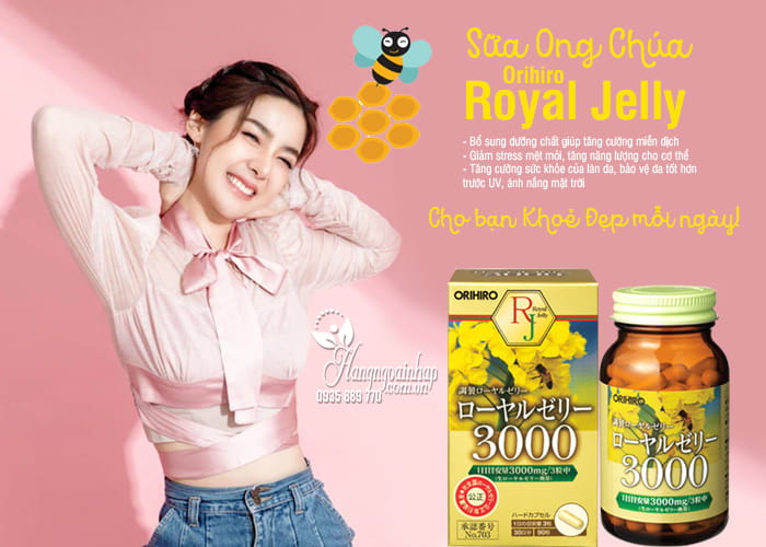 Sữa ong chúa Orihiro Royal Jelly 3000mg Nhật Bản 90 viên 8
