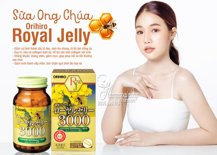 Sữa ong chúa Orihiro Royal Jelly 3000mg Nhật Bản 90 viên 7