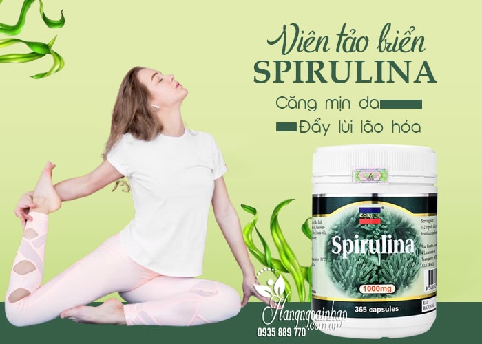Viên tảo biển Spirulina Costar 1000mg 365 Capsules của Úc 12