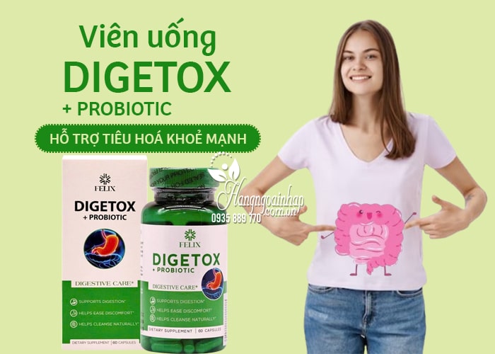 Viên uống Felix Digetox + Probiotic 60 viên hỗ trợ tiêu hóa 12