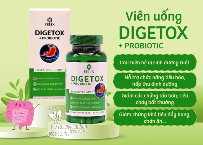 Viên uống Felix Digetox + Probiotic 60 viên hỗ trợ tiêu hóa 47