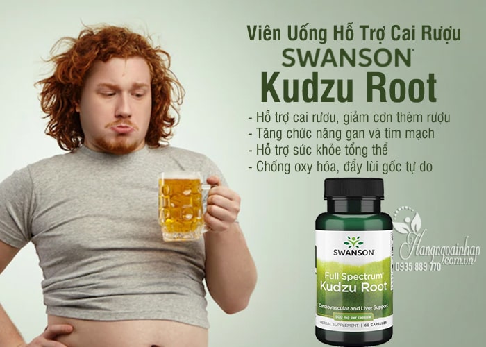 Viên uống hỗ trợ cai rượu Swanson Kudzu Root 500mg Mỹ 4