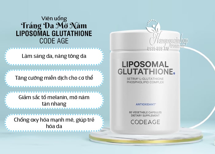 Viên uống trắng da mờ nám Liposomal Glutathione Code Age 8