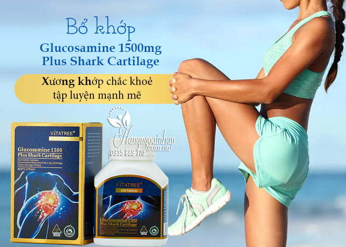 Bổ khớp Vitatree Glucosamine 1500 Plus Shark Cartilage Úc 12
