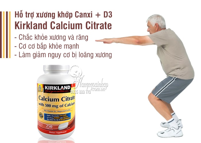 Canxi + D3 Của Mỹ 250 Viên – Kirkland Calcium Citrate 500mg 7