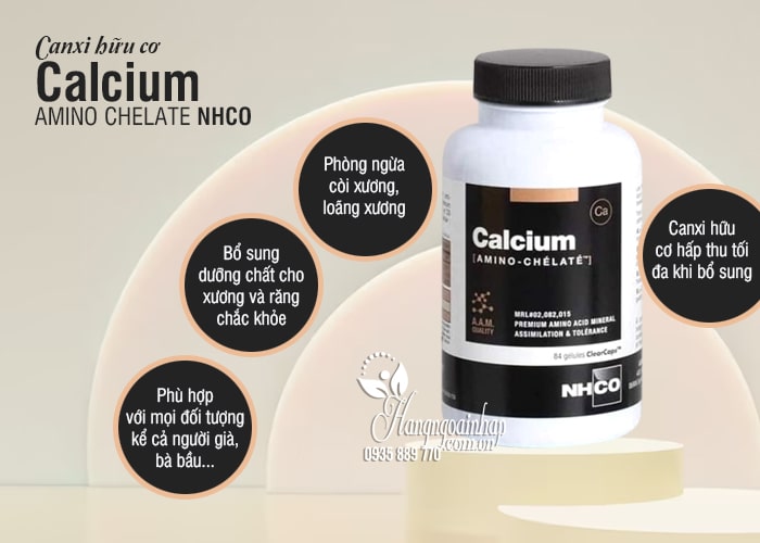 Canxi hữu cơ Calcium Amino Chelate NHCO của Pháp hộp 84 viên 4