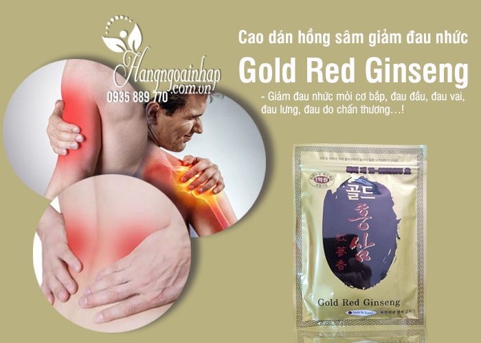 Cao dán hồng sâm Hàn Quốc Gold Red Ginseng giảm đau nhức 1