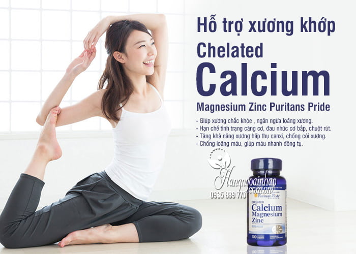 Chelated Calcium Magnesium Zinc Puritans Pride 100 Viên Của Mỹ 9