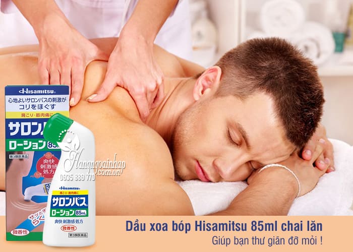 Dầu xoa bóp Hisamitsu 85ml chai lăn tiện lợi của Nhật Bản 2