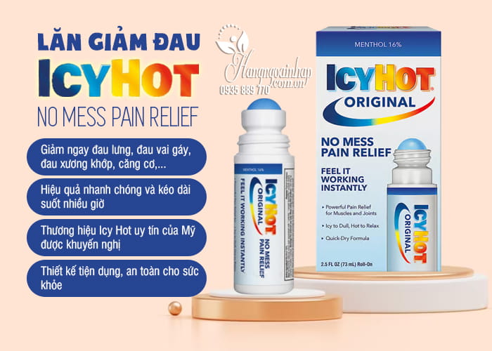 Lăn giảm đau Icy Hot No Mess Pain Relief 73ml của Mỹ 7