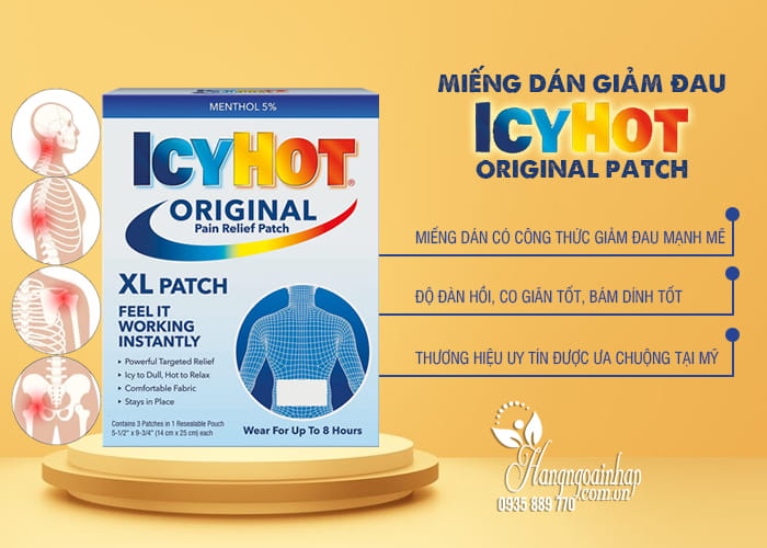 Miếng dán giảm đau Icy Hot Original Patch của Mỹ 6