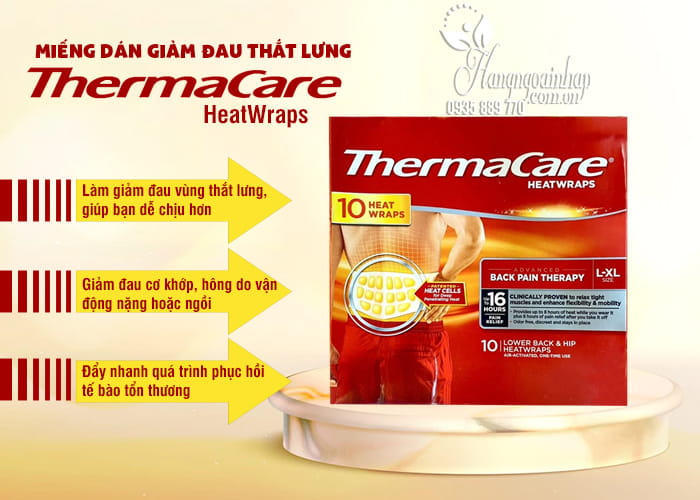 Miếng dán giảm đau thắt lưng ThermaCare HeatWraps của Mỹ 1