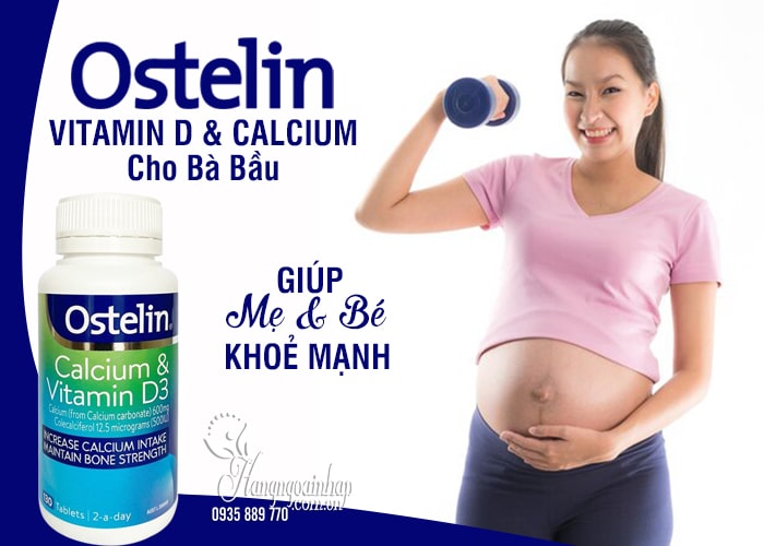 Ostelin Vitamin D & Calcium cho bà bầu 130 viên của Úc 1
