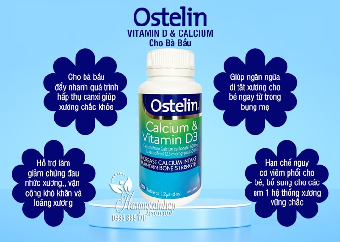Ostelin Vitamin D & Calcium cho bà bầu 130 viên của Úc 4