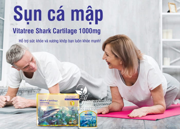 Sụn cá mập Vitatree Shark Cartilage 1000mg bổ xương khớp 1