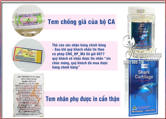 Sụn vi cá mập Costar Shark Cartilage 750mg của Úc 365 viên 00