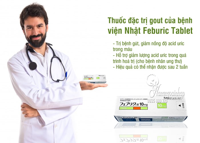 Thuốc đặc trị gout Feburic Tablet 10mg của Nhật Bản 140 viên 2