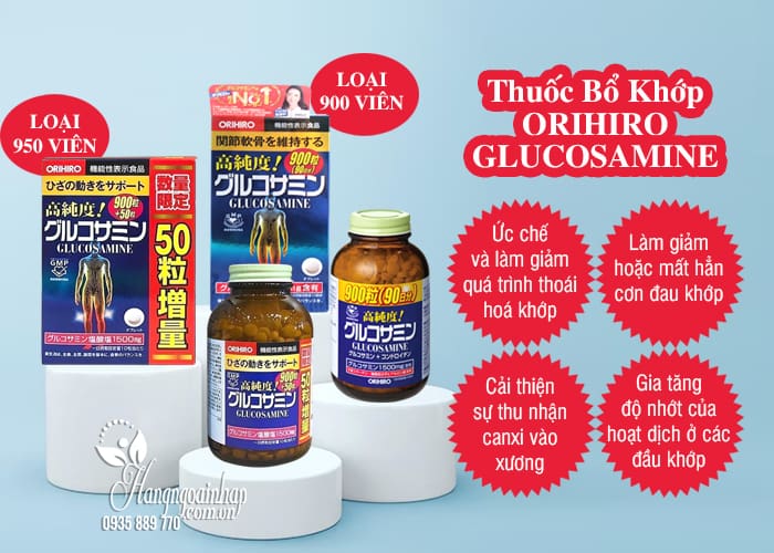 Thuốc bổ khớp Orihiro Glucosamine 900 viên của Nhật mẫu mới 55