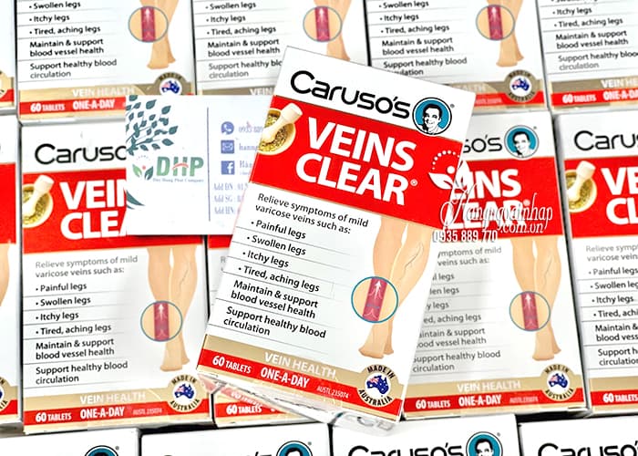 Thuốc trị suy giãn tĩnh mạch Caruso’s Veins Clear 60 viên của Úc 56