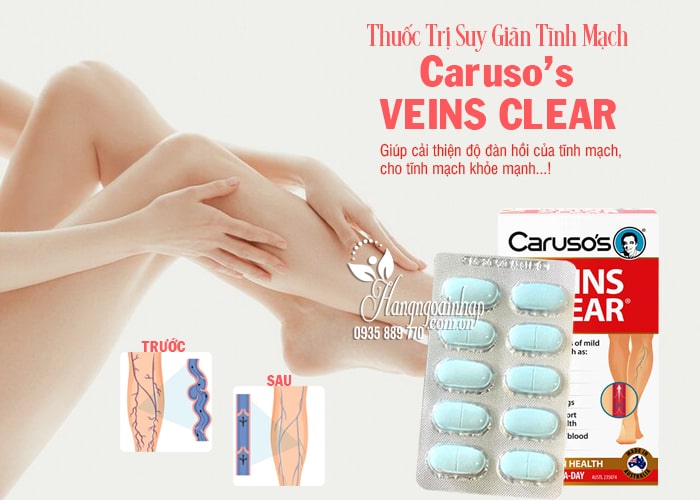 Thuốc trị suy giãn tĩnh mạch Caruso’s Veins Clear 60 viên của Úc 28