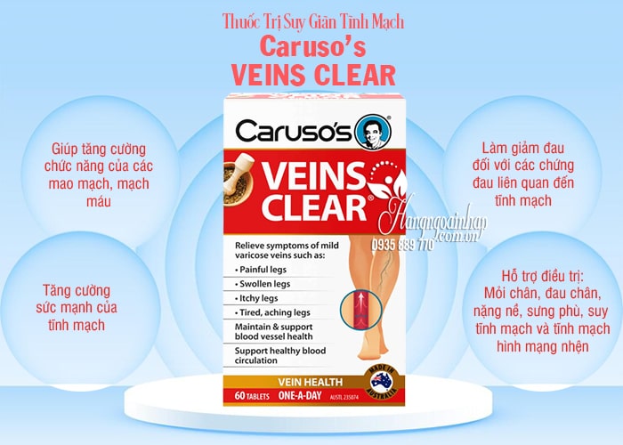 Thuốc trị suy giãn tĩnh mạch Caruso’s Veins Clear 60 viên của Úc34