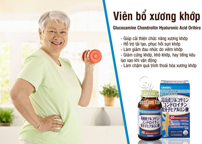 Viên bổ xương khớp Glucosamine Chondroitin Hyaluronic Acid Orihiro  3