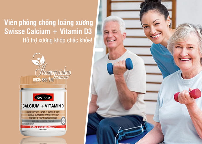 Viên phòng chống loãng xương Swisse Calcium + Vitamin D3 Úc 1