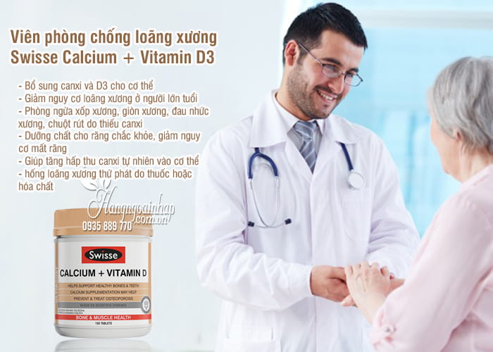 Viên phòng chống loãng xương Swisse Calcium + Vitamin D3 Úc 2