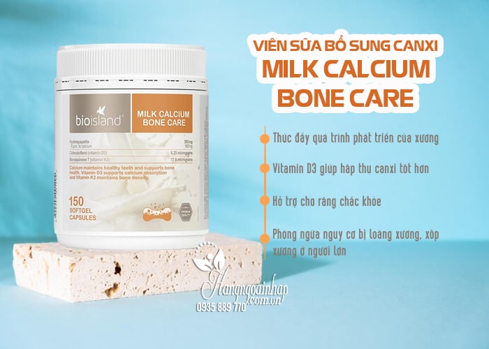 Viên sữa bổ sung canxi Bio Island Milk Calcium Bone Care 150 viên 45