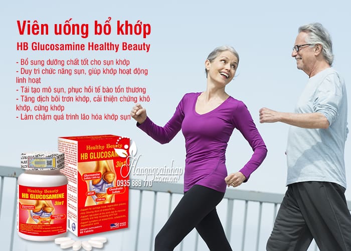 Viên uống bổ khớp HB Glucosamine Healthy Beauty của Mỹ 7