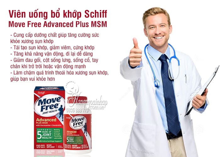 Viên uống bổ khớp Schiff Move Free Advanced Plus MSM mẫu mới 2