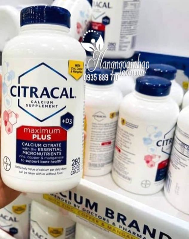 Viên bổ sung canxi Citracal Calcium Maximum Plus 280 viên 9